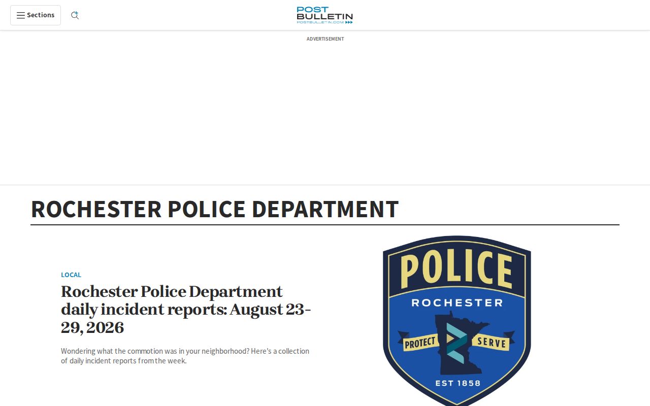 Olmsted County arrest news source for Rochester Police coverage