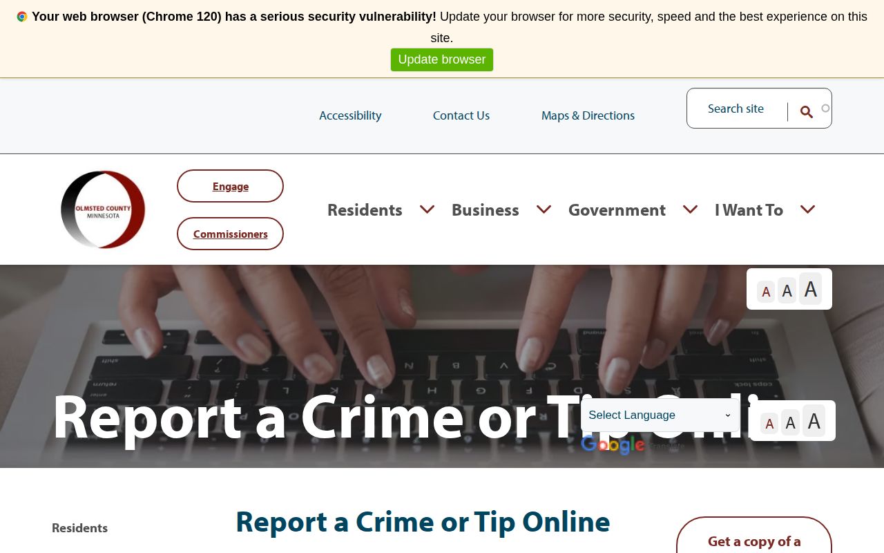 Olmsted County Crime Stoppers warrant tip record source